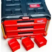 (3-Pack) 3D Storage Bins for Milwaukee PACKOUT 3-Drawer Tool Box (48-22-8443)