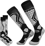 [Baluue] 2 Pairs Ski Socks Snowboard Socks Snow Gear for Women Ski Gear Winter Sports Accessories Winter Sport Accessories Wool