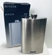 BENZER Stainless Steel Pocket Hip Flask Alcohol Bottle 260ml FAST Aust Post