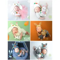 在飛比找ETMall東森購物網優惠-攝影道具兔年玩偶寫真寶寶滿月照