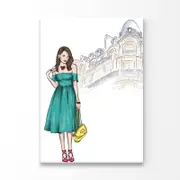 Green Girl Elegant Fashion Store Print 100% Australian Made 90x120cm (Stretched Canvas)