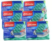 O-Cedar Scrunge Multi-Use Sponge Non-Scratch Long-Lasting, Tough, 2 Count 6 Pack