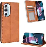 Magnetic Retro Phone Cases Motorola Edge 30 Pro X30 Edge 30 Pro X 30 Leather Case Luxury Card Slots Wallet Flip Cover Motorola Edge 30 Pro X30 Covers (Motorola Edge 30 Pro, Brown)