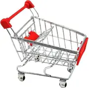 Mini Shopping Trolley Cart With Flip-out Child Seat And Rolling Wheels Ideal For Office Kitchen Or General Home Red