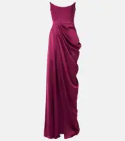 [Alex Perry] Alex Perry Draped satin crêpe bustier gown AU 14 red
