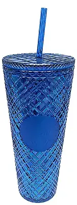 Starbucks 2022 Christmas Holiday Azure Blue Jeweled 24oz Venti Tumbler Cup NEW