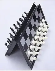 Chess Game - 24cm Board Set, Black and White Pieces, Magnetic Chess Set, 2 Players, Age 8+