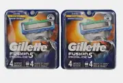 NEW Gillette Fusion5 Proglide Power Razor Blade Refills, 2 PACK x 4=8 Cartridges
