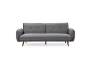 Design Square Designer Modern 3-Seater Fabric Lounge Couch Sofa Bed - Dark Grey