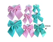 bulk 12 Xmas Pink & Blue Velet Bow 33x33cm
