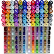 144Pcs 72 Colors Prewound Plastic Bobbins and Thread Spools for Hand & Machin...