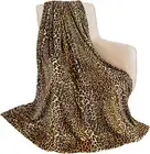 MACEVIA Flannel Fleece King Blanket for Couch Leopard Print Blanket Fuzzy Cozy