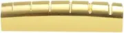 Metallor 6 String Brass Guitar Nut Pre-Slotted Top Nut 43mm x 9mm x 6mm Compatible with Les Paul LP SG Style Electric Guitar or Acoustic Guitar Parts Replacement Gold.