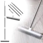 Rubber Broom Carpet Rake with Squeegee Long Handle for Pet Hair Fur Remover RH