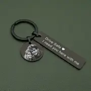 Custom Photo Keychain Personalised Drive safe Keyring Picture Gift for Him