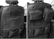 AIRSOFTPEAK Car Backseat Organizer Tactical Molle Panel Seat Back Protector Cover Nylon Vehicle Car Back Seat Cover Pocket Storage