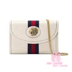 GUCCI RAJAH MINI BAG‎ 573797黑白色皮革虎頭鏈條 斜跨 單肩包