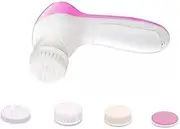 Beatifufu Facial Pore Cleansing Sc Electric Face Cleansing Brush Set 5 Heads Gentle for Sensitive Skin Streamlined for Home or Travel Use Pink