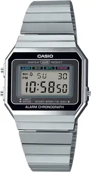 Casio Youth Digital A700W-1A A700W-1 Alarm Quartz Men's Watch Stainless Steel