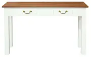 Tasmania 2 Drawer Straight Leg Sofa Table (White Caramel)