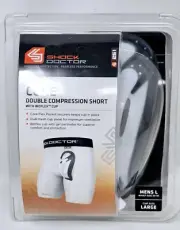 Shock Doctor Core Double Compression Shorts with Bio-Flex Athletic Cup Lg. White