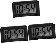 ULTECHNOVO 3pcs Car Digital Clock Projection Clocks Digital Wall Clock Dash Timer Large Number Digital Clock Stick on Clock Monitor Clock Oil Clock Digital Clock Small Black Plastic