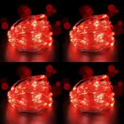 None Brand Pack 4 Indoor Battery-Operated Led String Lights with Timer,Mini LEDs