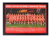 Framed 2024 Sydney Swans AFLW Football Poster - 45cm x 32cm x 3cm