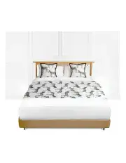 [SOGA] Bed Light Luxury Zebra Vintage Bed Scarf Runner Bedding Tail Pad Set of 3 1.5m in Black/White