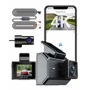 Dual Dash Cam, Real 4K+1080P Front and Rear Dash Camera Built-in WiFi & GPS,2...