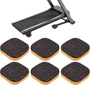 uxcell 6 Pcs Treadmill Mat Pads, 4x4x0.8 High Density Foam Anti Vibration Pad Sound Proof Floor Mat Exercise Equipment Mat for Carpet Protect Noise Reduction Home Gym, Red