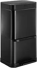 Maxkon 70L Dual Rubbish Bin Pedal Recycling Kitchen Waste Motion Sensor Garbage Stainless Steel Trash Can Home Office Black
