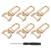 6Pcs Swivel Clasps 0.63" D Ring Detachable Snap Hook with Screwdriver Light Gold