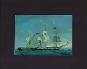 8X10" Matted Print Picture Art of War: Michele Felice Corne, Ship Battle