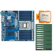 Gigabyte MZ33-AR0 Motherboard + AMD EPYC 9654 QS CPU + 12x SK 32GB 4800MHz RAMs