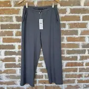 NWT Eileen Fisher Cropped Pants Tencel Ribbed Wide Leg Pull On Women's Size XS