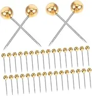HOMSFOU 200pcs Round Ball Push Pins with Electroplated Finish for Cork Board and Bulletin Board Safe Handling Neat Storage Reusable Office Supplies