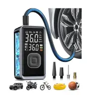 Tire Inflator Portable Air Compressor, 150PSI Cordless Mini Air Pump with Dig...