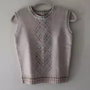 NWT Bonpoint Girls Wool Sleeveless Tank Sweater Vest Argyle Cream 12