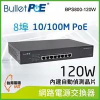 在飛比找PChome24h購物優惠-BulletPoE BPS800-120W 8-PORT 1