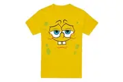 SpongeBob SquarePants Mens Confident Face T-Shirt (Yellow) - UTTV6531