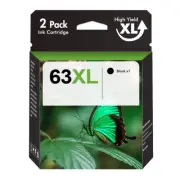 2PK 63XL Black Ink Cartridge For HP 63XL Envy 4520 Officejet 3830 4650 5220 5258