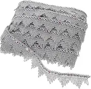 Holibanna Fringe Trim Embroidery Clothes Trim for DIY Decor Metallic Sequined Ribbon for Curtains Clothing and Crafts Elegant Embellishment for Sewing Projects