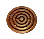 Wooden Board Game Ball in a Maze Puzzle Toys for Young/Adults (Size: 6 inch) KU