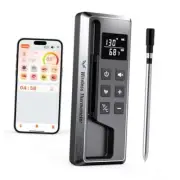 Meat Thermometer Digital Wireless, 800FT Long Range Bluetooth Cooking Silver