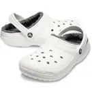 Crocs Classic Clog Fuzz Lined Unisex Dual Comfort White & Gray Size Men 11 / W13