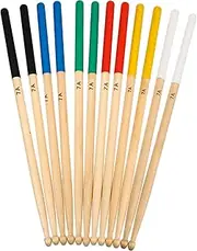 Toddmomy 6 Pairs Non Slip Wooden Drumsticks for All Drummers Maple Percussion Drumsticks for Electronic and Acoustic Drums for Beginners and Music Enthusiasts