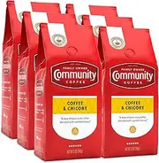 Community Coffee & Chicory Medium-Dark Roast Ground Coffee, 12 Ounces (Pack of 6)