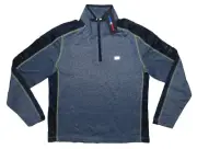 MEN'S TOMMY HILFIGER ATHLETIC SPORT HALF-ZIP PULLOVER FLEECE NAVY BLUE M