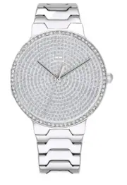 Tommy Hilfiger Watch Crystal Dial 36mm Stainless Steel Silver Band 1781998 New